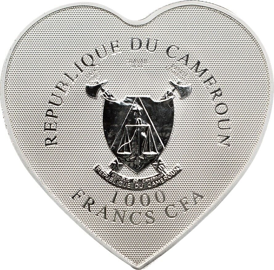 20g Silver Coin 2013 Cameroon 1000 Francs L'Amour Heart of Love Hologram Angel-classypw.com-2