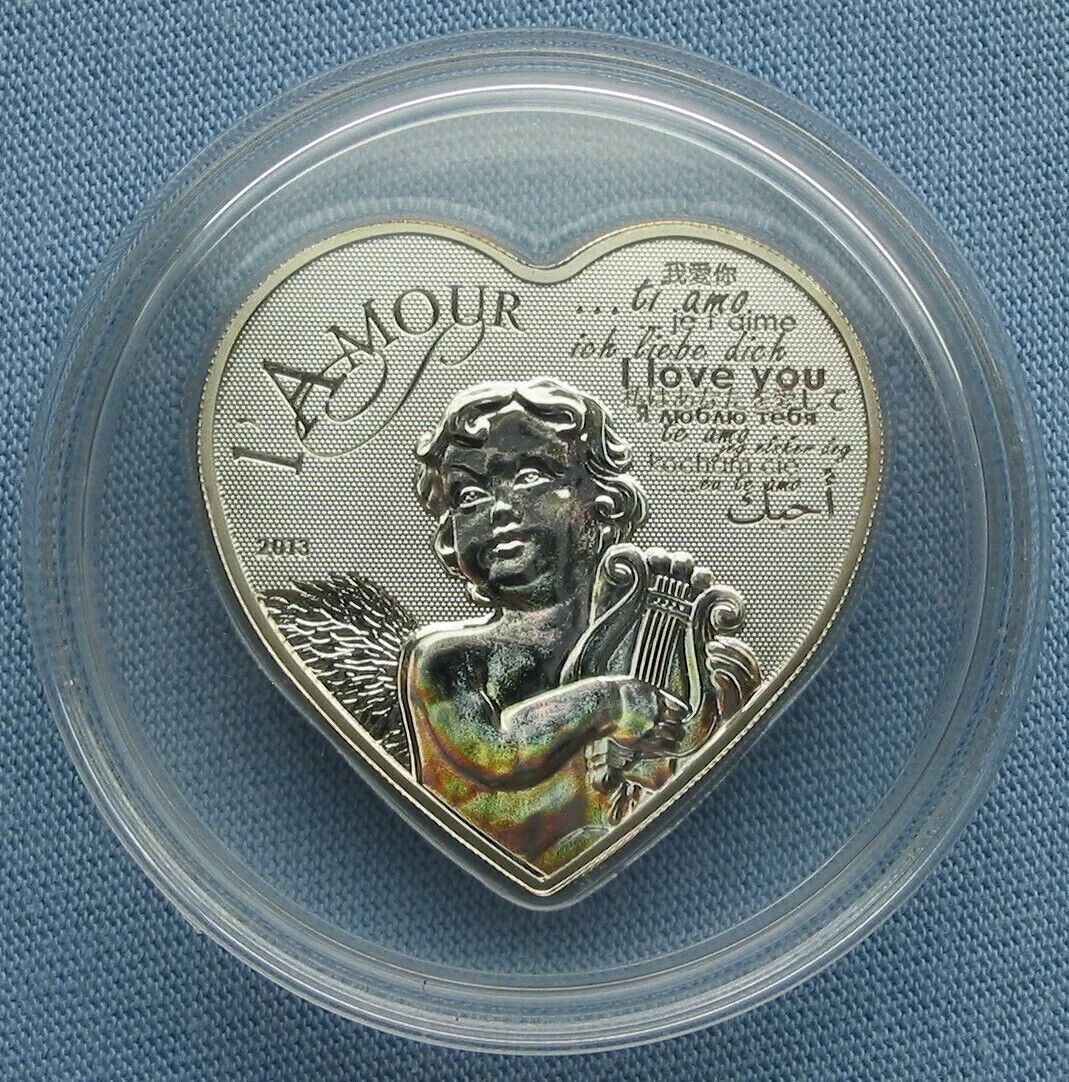 20g Silver Coin 2013 Cameroon 1000 Francs L&#39;Amour Heart of Love Hologram Angel-classypw.com-3