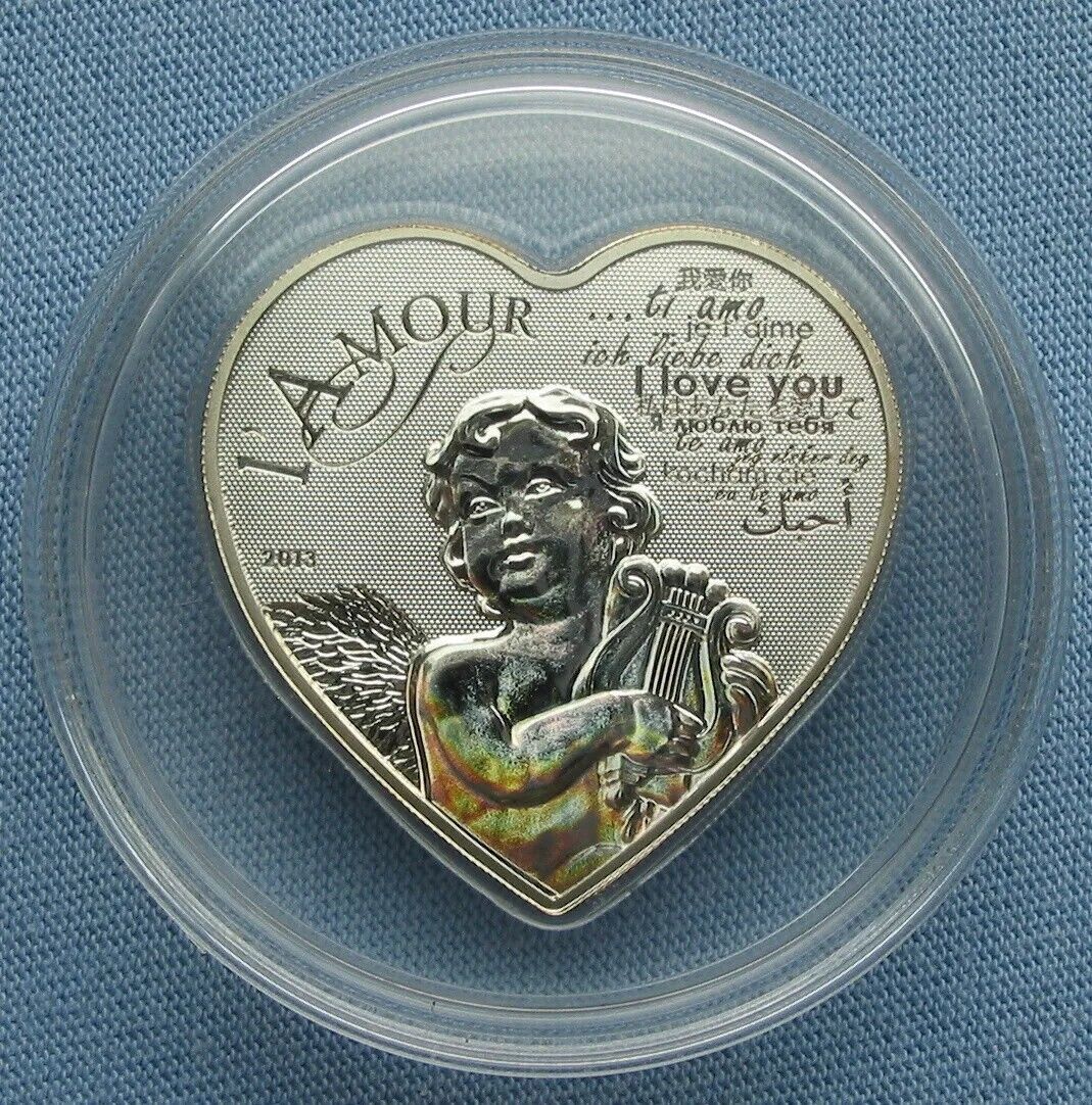 20g Silver Coin 2013 Cameroon 1000 Francs L'Amour Heart of Love Hologram Angel-classypw.com-3