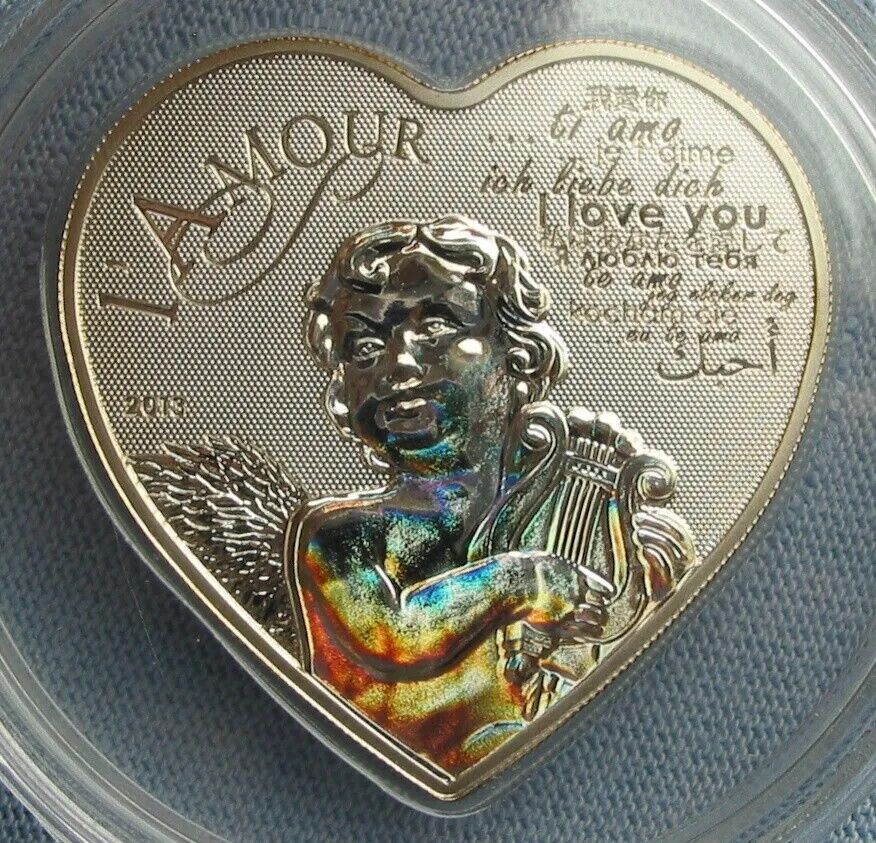 20g Silver Coin 2013 Cameroon 1000 Francs L&#39;Amour Heart of Love Hologram Angel-classypw.com-5