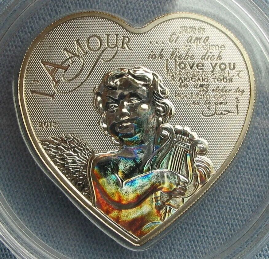 20g Silver Coin 2013 Cameroon 1000 Francs L'Amour Heart of Love Hologram Angel-classypw.com-5