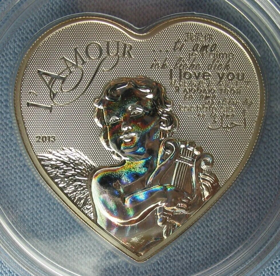 20g Silver Coin 2013 Cameroon 1000 Francs L&#39;Amour Heart of Love Hologram Angel-classypw.com-6