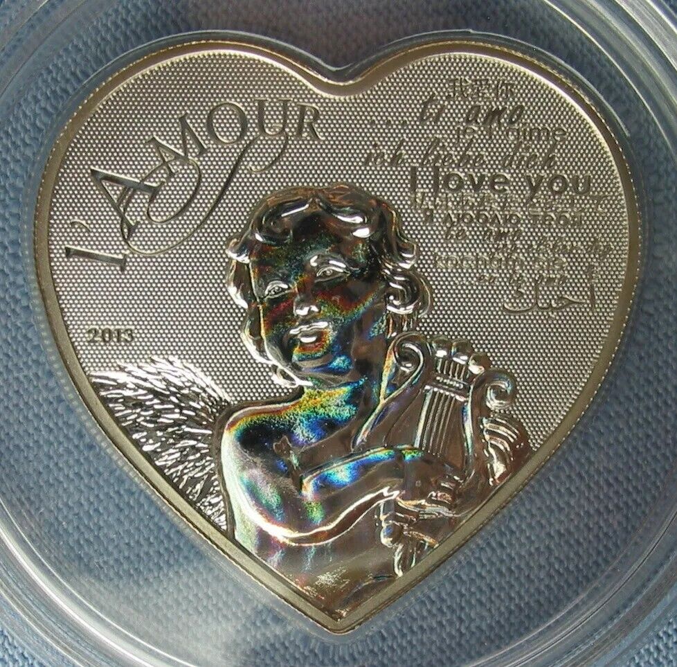 20g Silver Coin 2013 Cameroon 1000 Francs L'Amour Heart of Love Hologram Angel-classypw.com-6