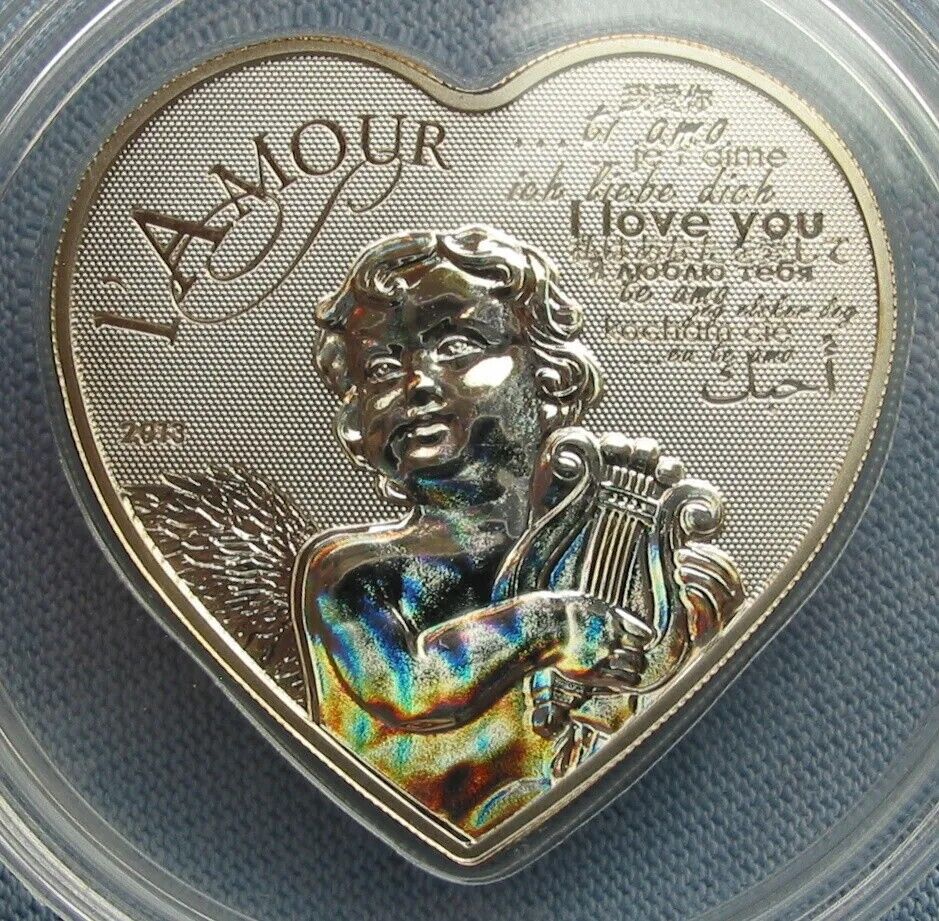 20g Silver Coin 2013 Cameroon 1000 Francs L'Amour Heart of Love Hologram Angel-classypw.com-8