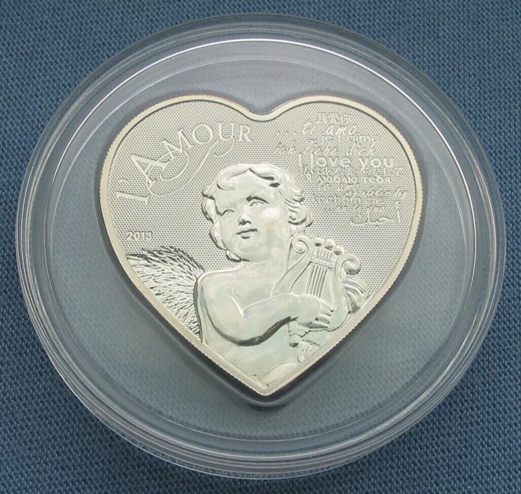 20g Silver Coin 2013 Cameroon 1000 Francs L'Amour Heart of Love Hologram Angel-classypw.com-9