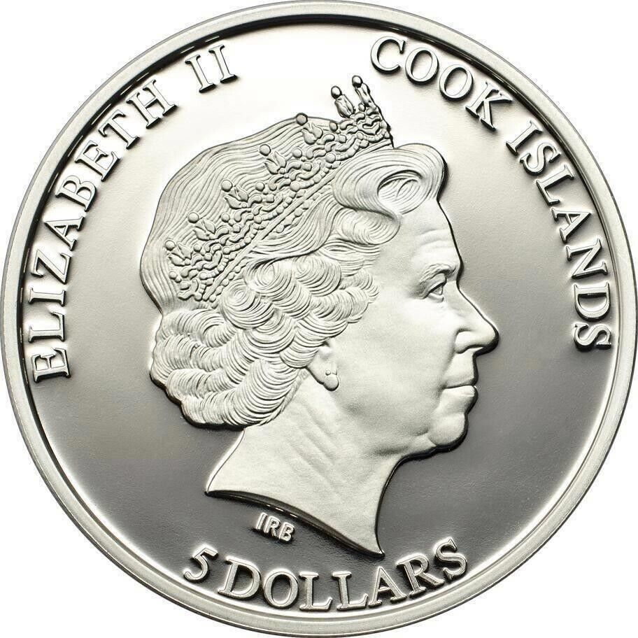 20g Silver Coin 2013 Cook Islands $5 PGA Tour with 3D Golf Club insert-classypw.com-2