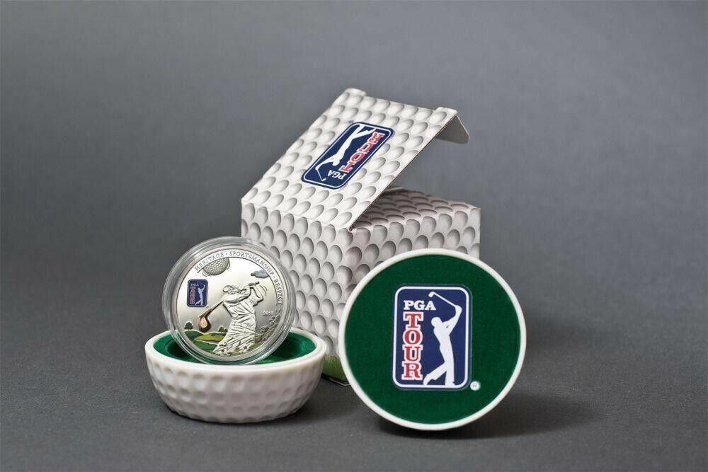 20g Silver Coin 2013 Cook Islands $5 PGA Tour with 3D Golf Club insert-classypw.com-5