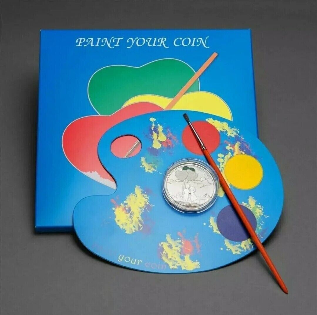 20g Silver Coin 2014 $5 Cook Islands Paint My Coin First Love Brush Paint Set-classypw.com-3