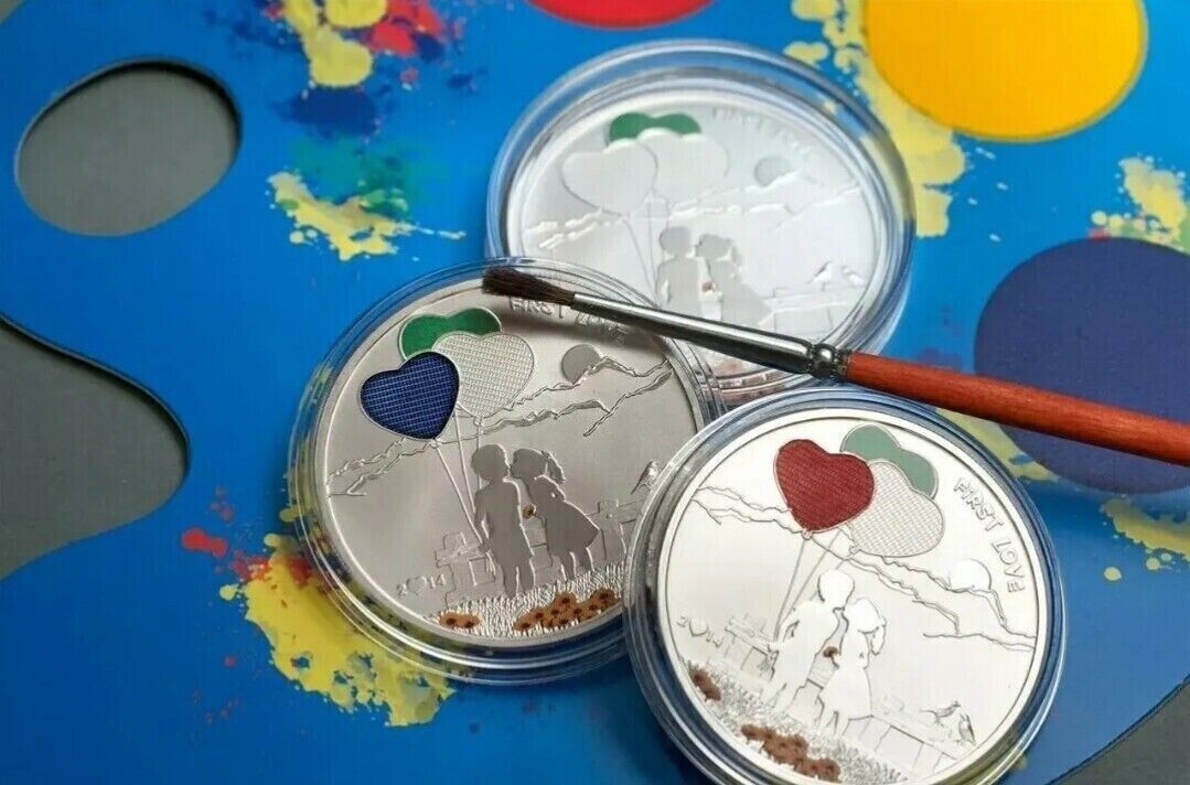 20g Silver Coin 2014 $5 Cook Islands Paint My Coin First Love Brush Paint Set-classypw.com-5