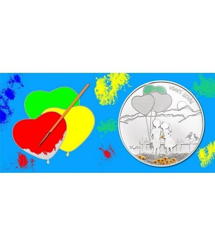 20g Silver Coin 2014 $5 Cook Islands Paint My Coin First Love Brush Paint Set-classypw.com-6