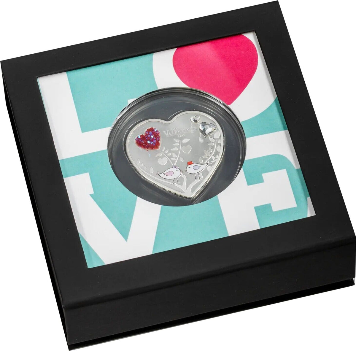20g Silver Coin 2021 Cook Islands $5 Happy Valentine&#39;s Day Love Swarovski Hearts-classypw.com-3