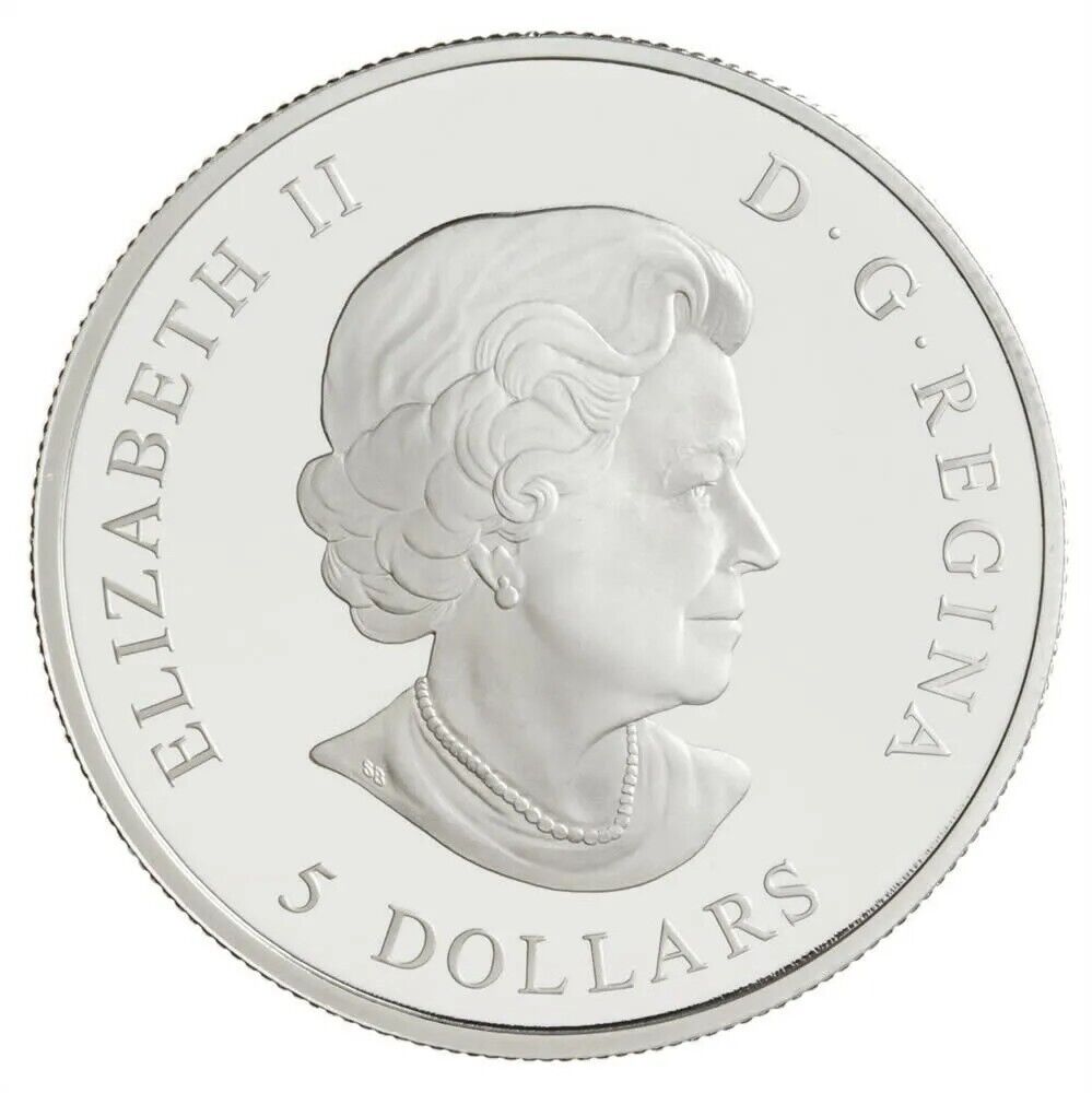 25.175g Silver Coin 2006 Canada $5 Breast Cancer Enamel Pink Ribbon