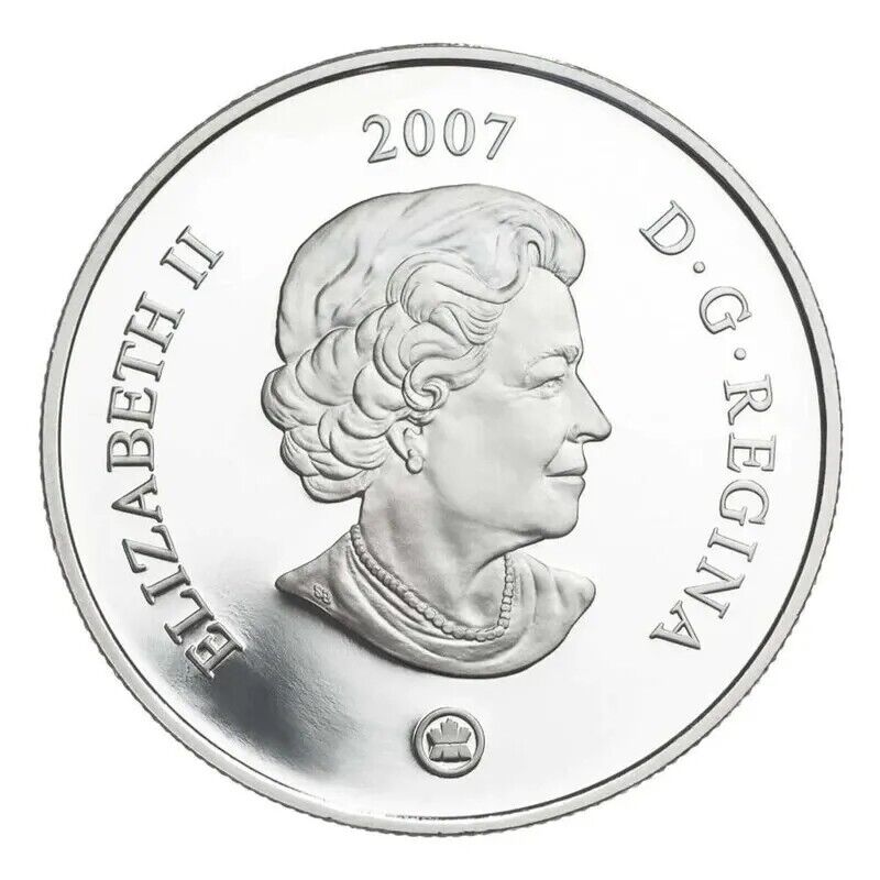 25.18g Silver Coin 2007 Canada $8 Turtle Maple of Long Life Hologram Maple Leafs-classypw.com-1