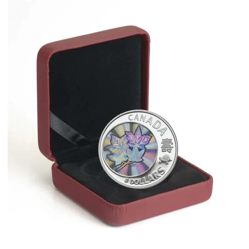 25.18g Silver Coin 2007 Canada $8 Turtle Maple of Long Life Hologram Maple Leafs-classypw.com-3
