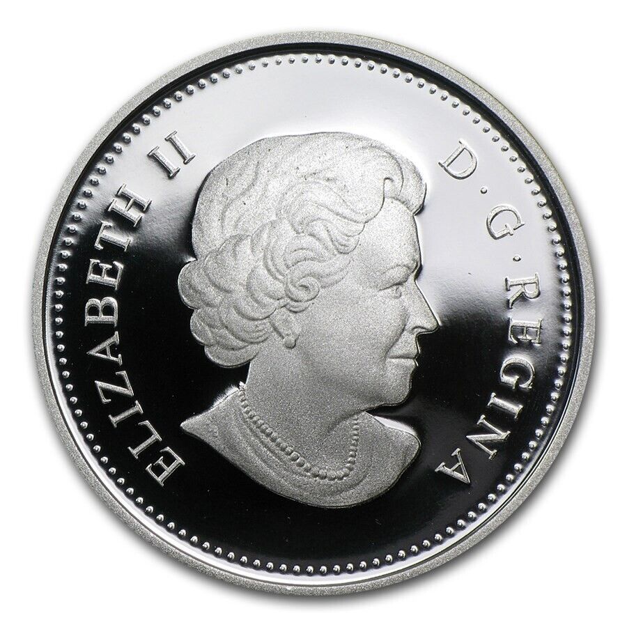 25.3g Silver Coin 2009 Canada $8 Sterling Maple of Wisdom Swarovski Dragon-classypw.com-2
