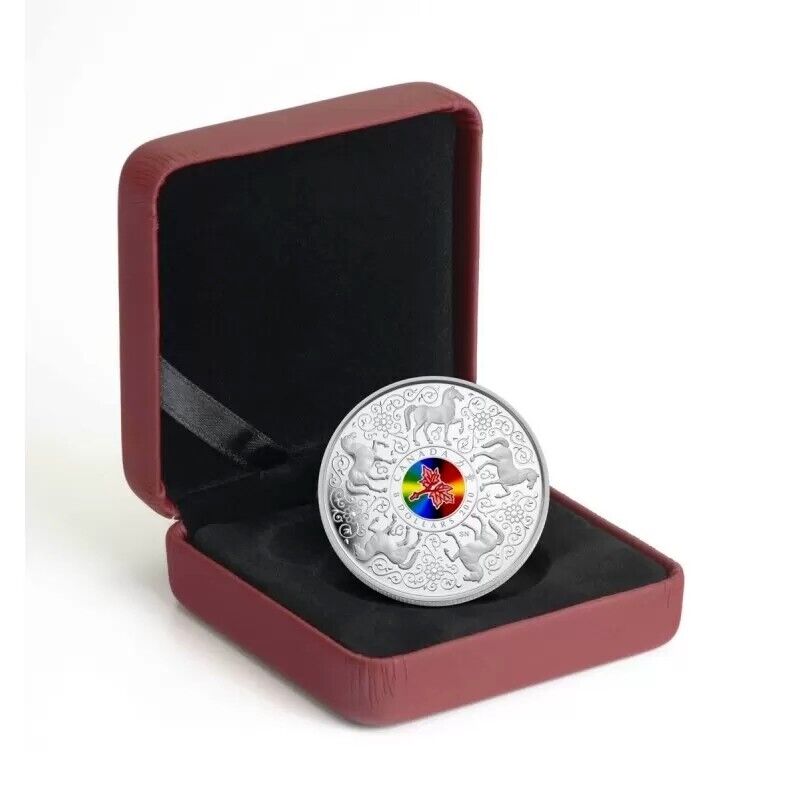 25.3g Silver Coin Sterling 925 2010 Canada $8 Maple of Strength Horse Hologram-classypw.com-6