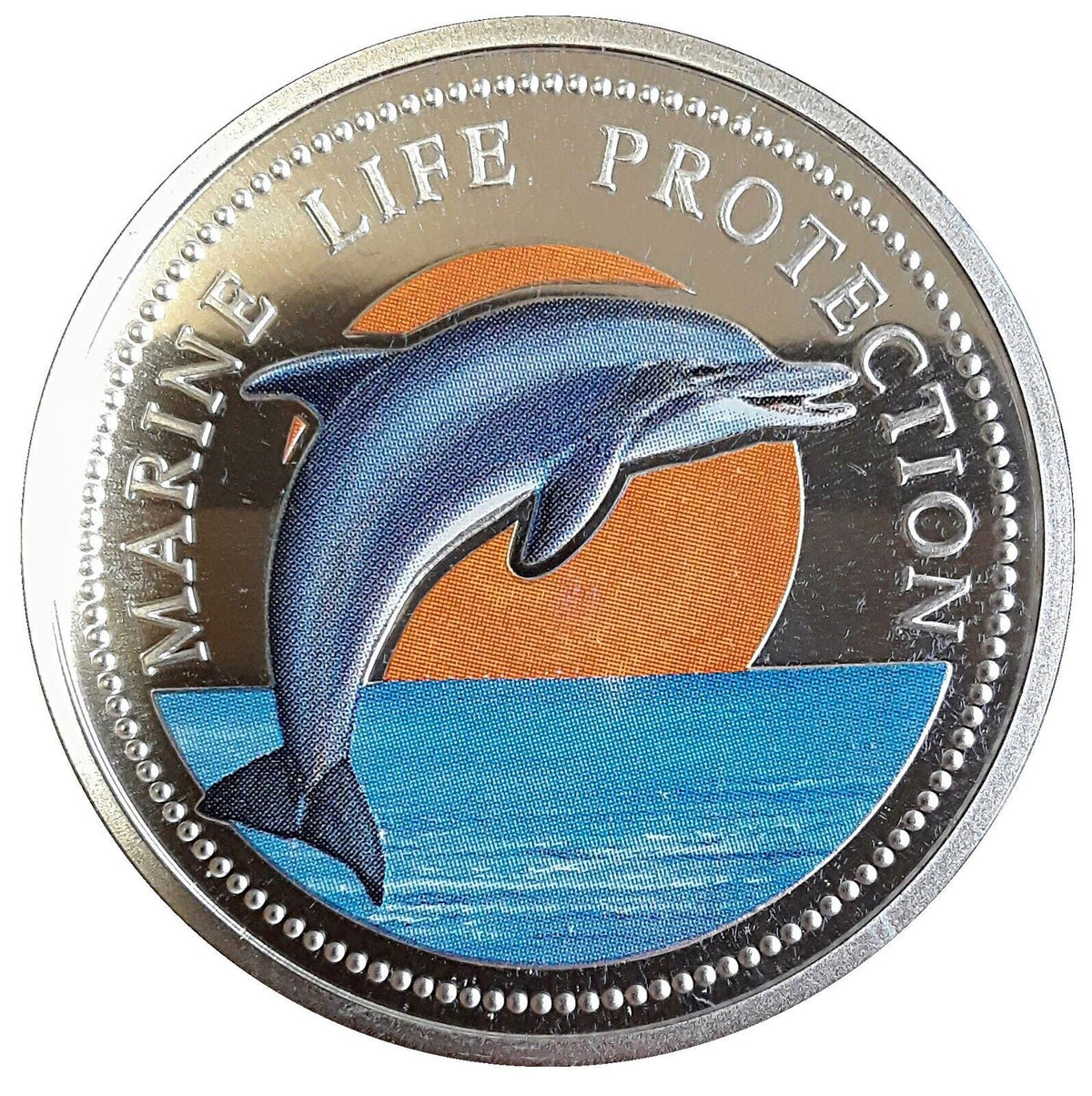 25g Silver Coin 1998 $5 Palau Marine Life Protection Bottle-Nose Dolphin-classypw.com-1