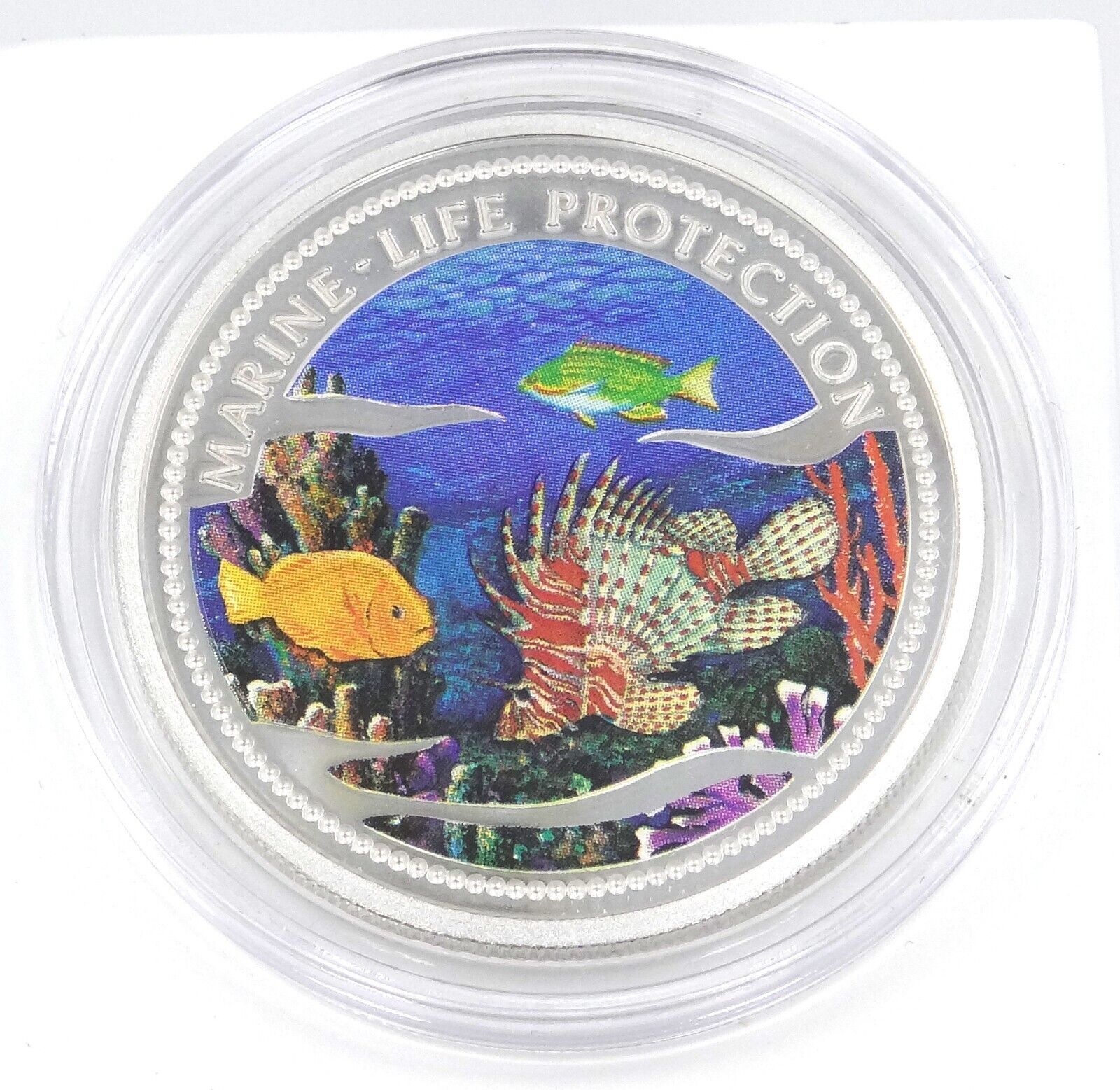 25g Silver Coin 2000 $5 Palau Color Proof Marine Life Protection-classypw.com-1