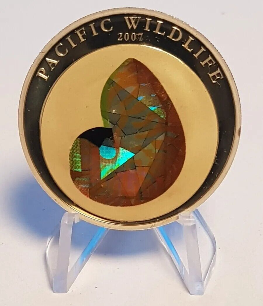 25g Silver Coin 2007 $5 Palau Pacific Wildlife Nautilus Prism-classypw.com-1