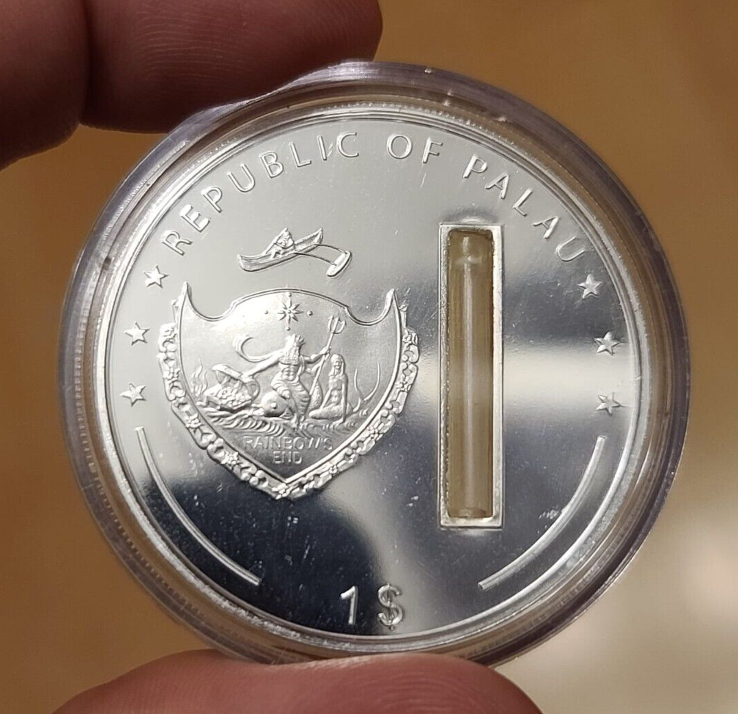 25g Silver Coin 2007 Palau $5 Lourdes with Authentic Water from the Source-classypw.com-2