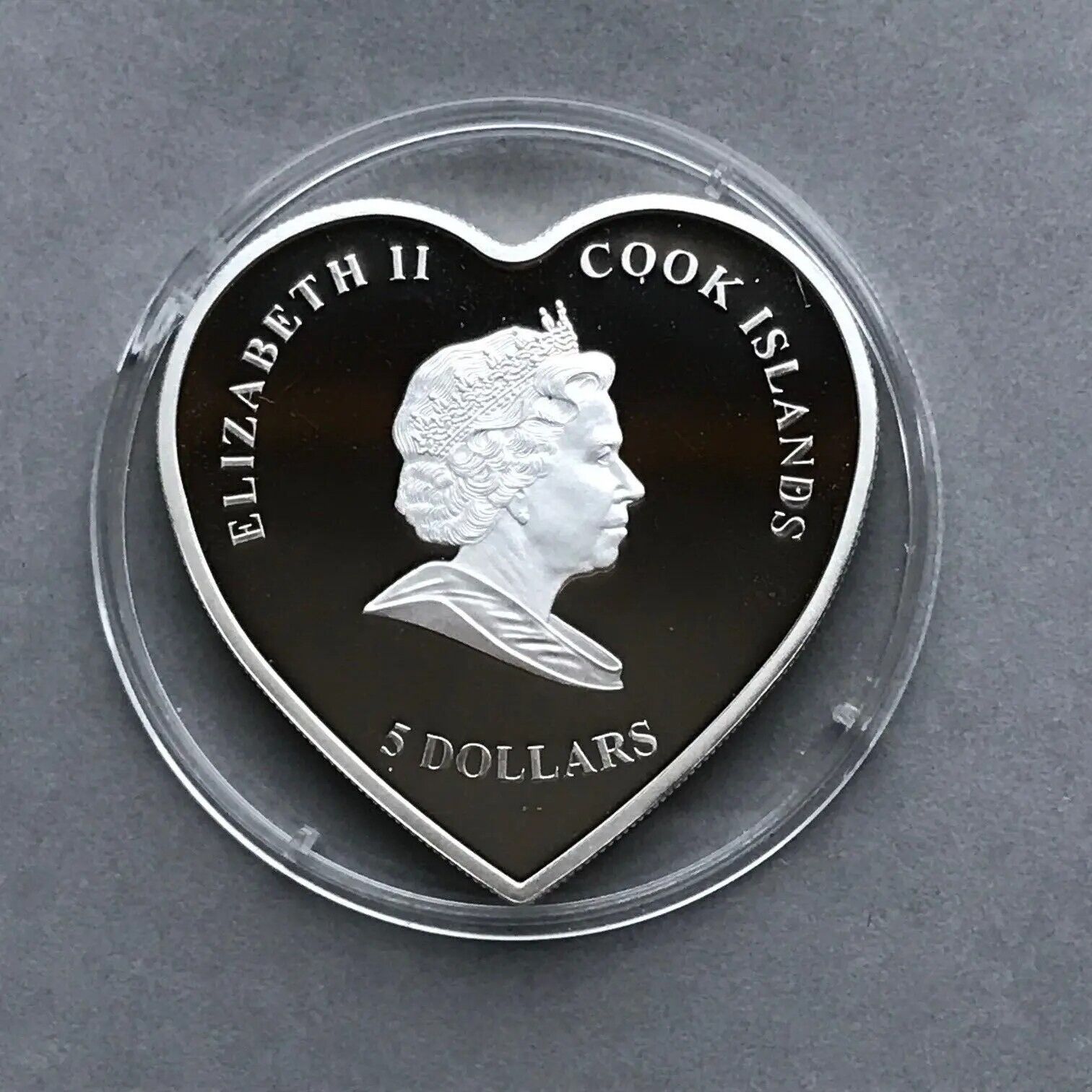 25g Silver Coin 2008 Cook Islands $5 My Everlasting Love Heart Shaped Cupid-classypw.com-4