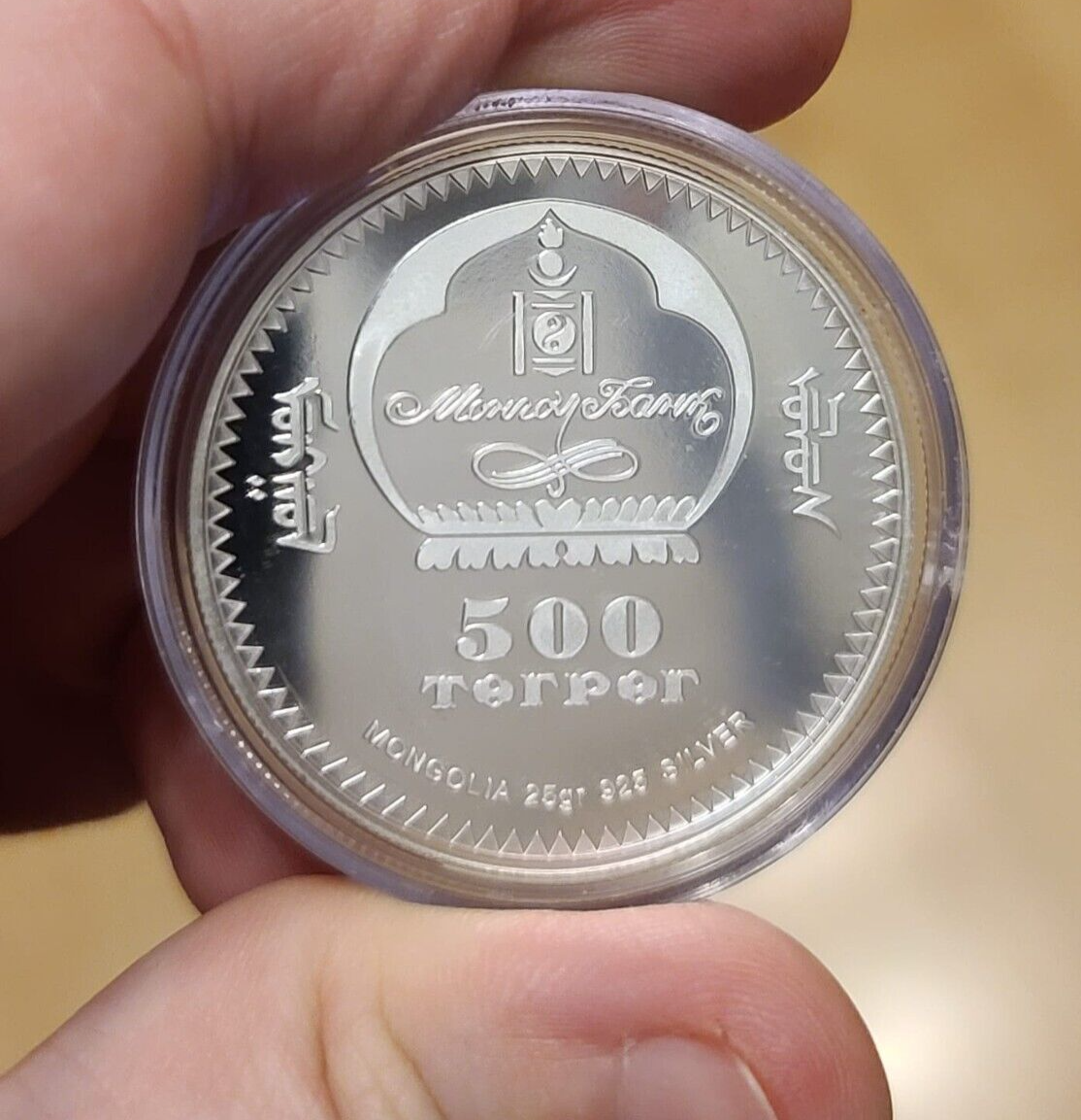 25g Silver Coin 2008 Mongolia 500 Togrog Endangered Wildlife Snow Leopard Uncia-classypw.com-5