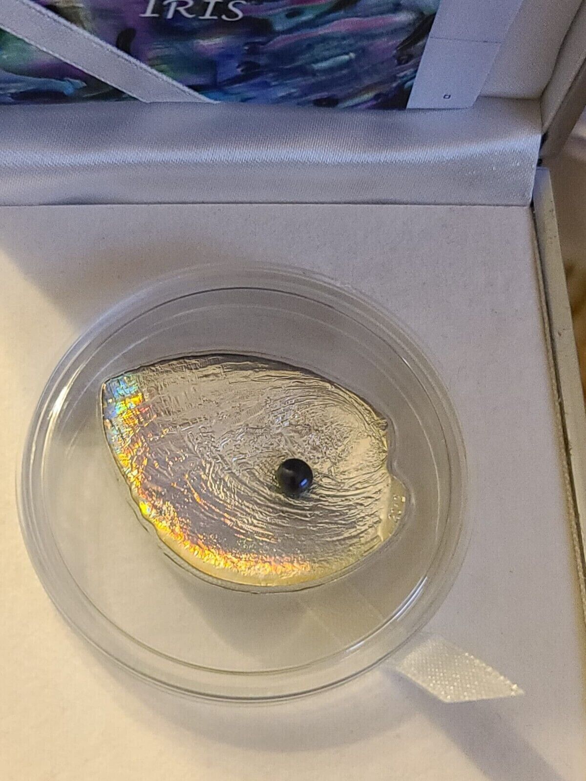 25g Silver Coin 2012 $5 Palau Sea Treasures Pearl Haliotis Iris Shell Shaped-classypw.com-3