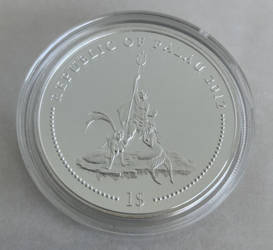25g Silver Coin 2012 Palau $5 Blue Ringed Octopus Hapalochlaena Lunulata Color-classypw.com-4