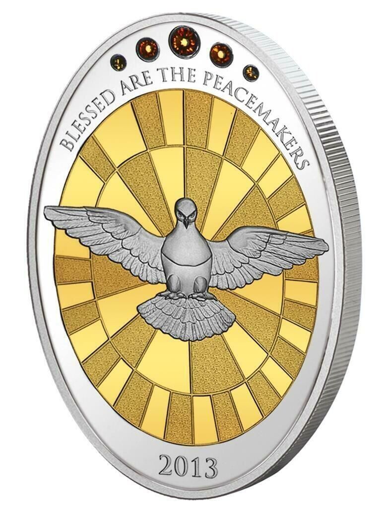 25g Silver Coin 2013 $1 Cook Islands Blessed Are the Peacemakers St Peter&#39;s-classypw.com-1