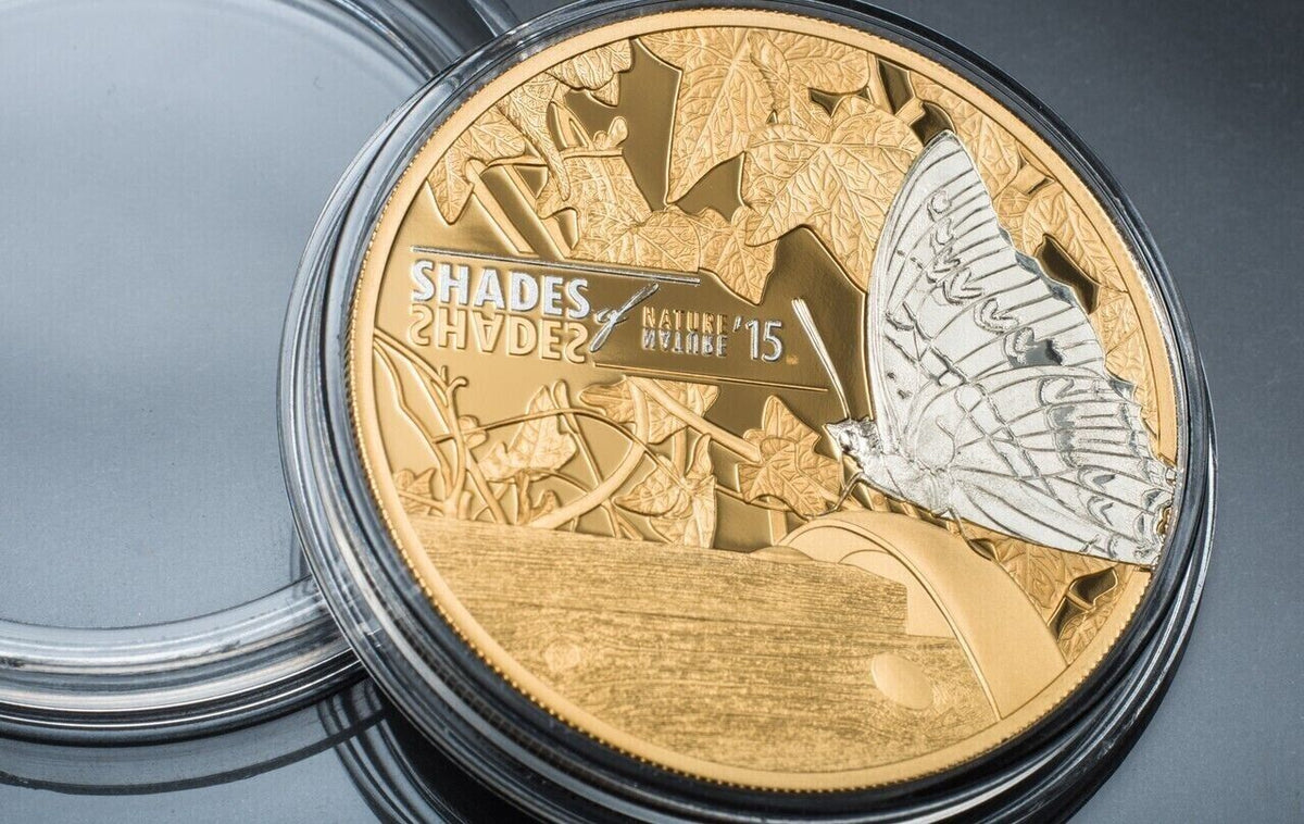 25g Silver Coin 2015 $5 Cook Islands Shades of Nature - Butterfly Gilded-classypw.com-3