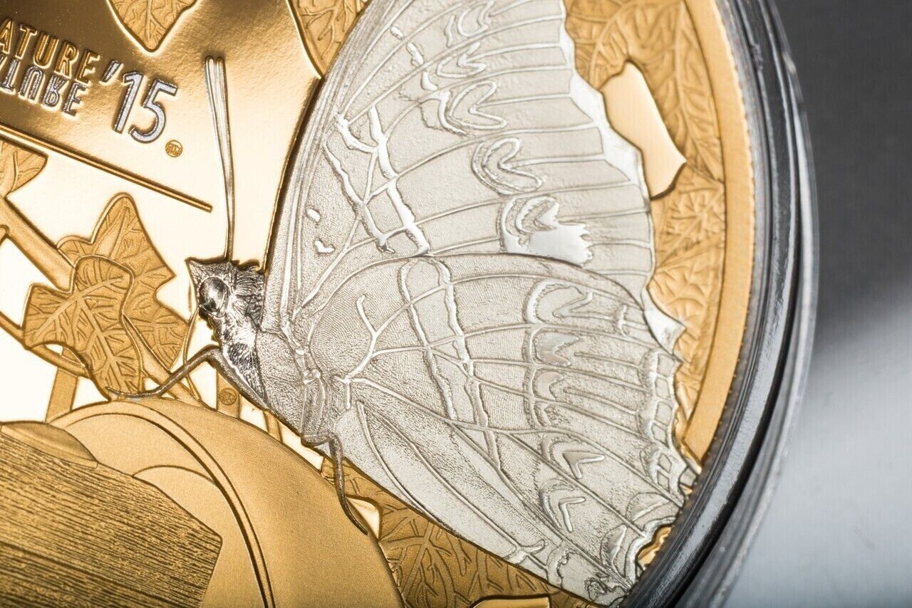 25g Silver Coin 2015 $5 Cook Islands Shades of Nature - Butterfly Gilded-classypw.com-4
