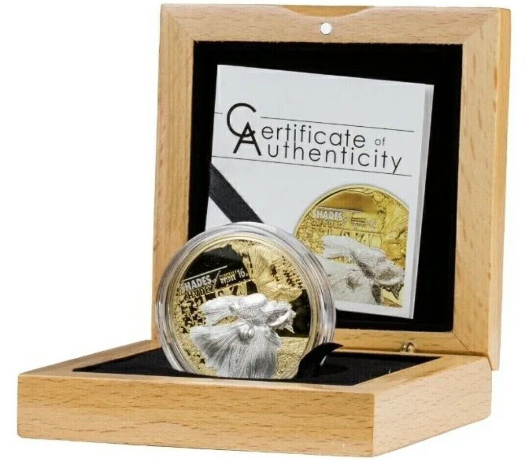 25g Silver Coin 2016 $5 Cook Islands Shades of Nature - Fighting Fish Gilded-classypw.com-6