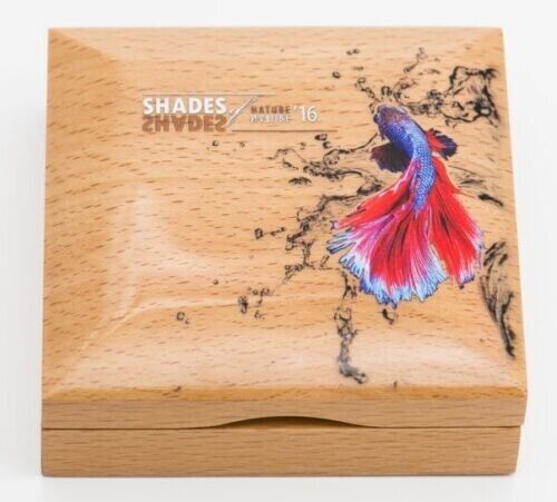 25g Silver Coin 2016 $5 Cook Islands Shades of Nature - Fighting Fish Gilded-classypw.com-7