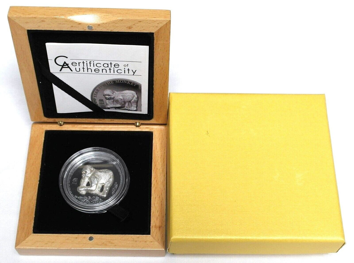 25g Silver Coin 2016 Mongolia 500 Togrog Year of the Monkey High Relief Proof-classypw.com-5