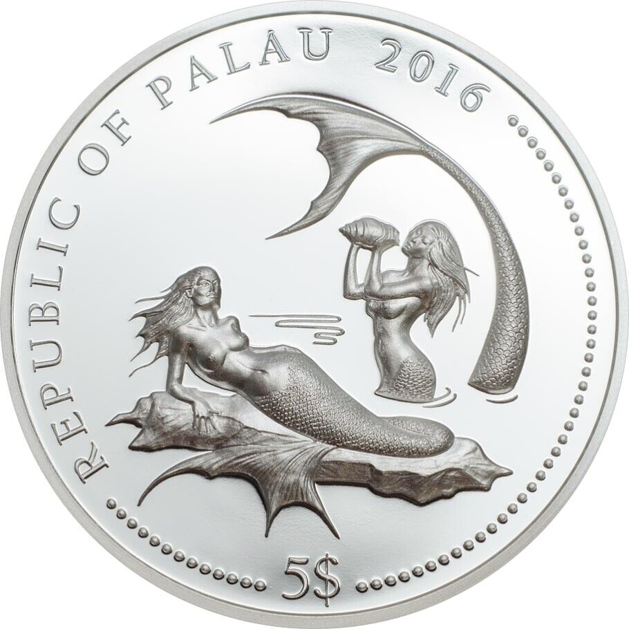 25g Silver Coin 2016 Palau $5 Marine Life Cephalopholis miniata Coral Hind Fish-classypw.com-2