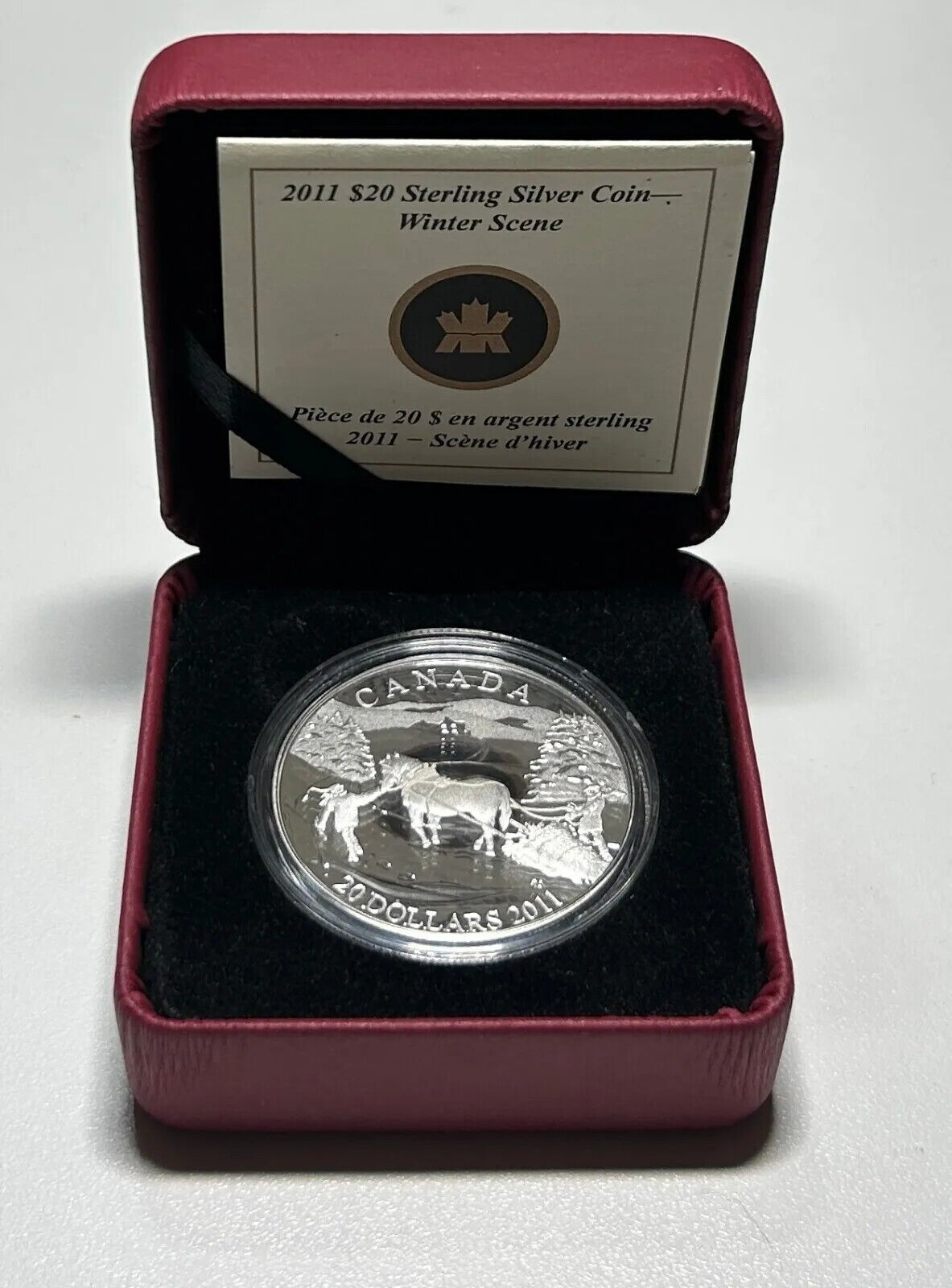 27.78g Silver Coin 2011 $20 Canada Sterling Silver Winter Scene-classypw.com-3