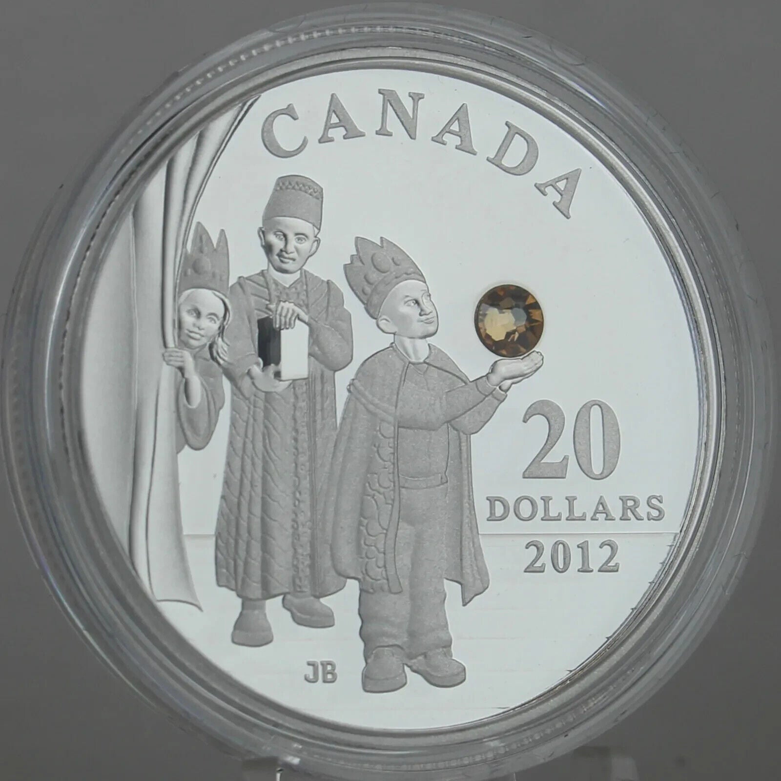 28.02g Silver Coin 2012 Canada $20 Silver Holiday Crystal The Three Wise Men-classypw.com-2