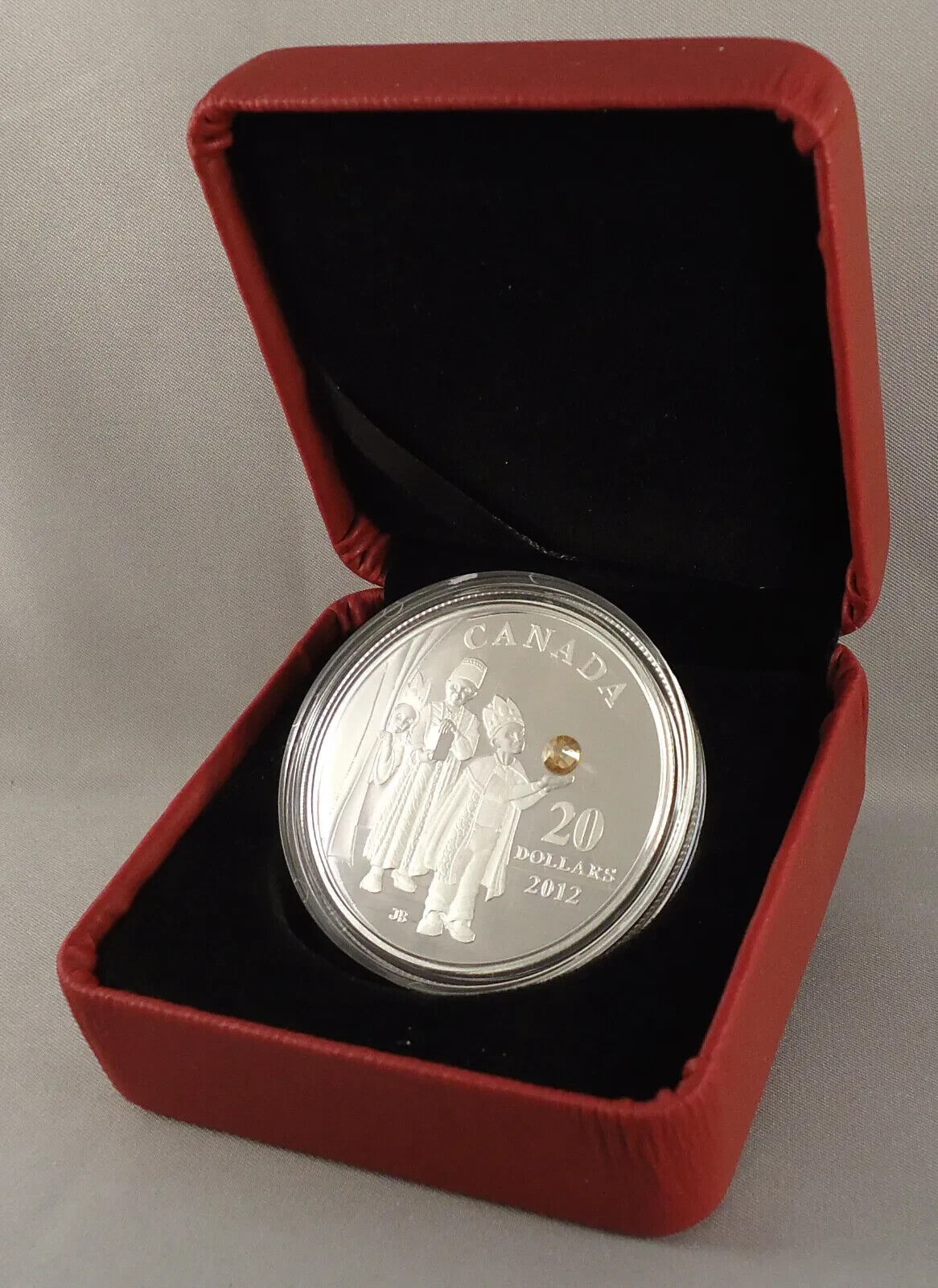 28.02g Silver Coin 2012 Canada $20 Silver Holiday Crystal The Three Wise Men-classypw.com-5
