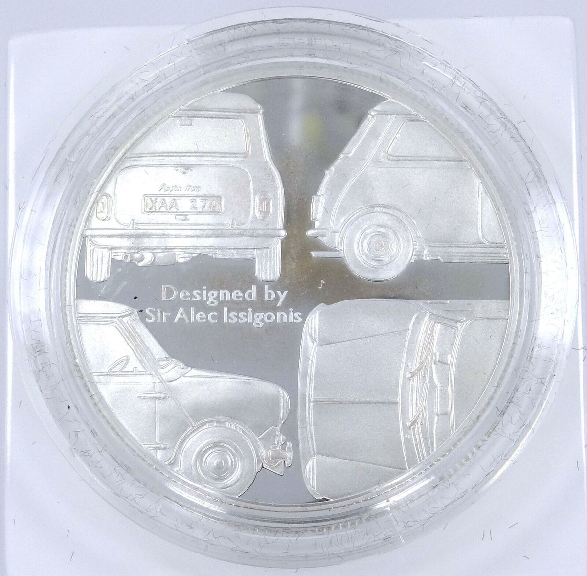 28.28g Silver Coin 2009 Alderney 5 Pounds Mini Cooper Car Rally Mini 50th Ann.