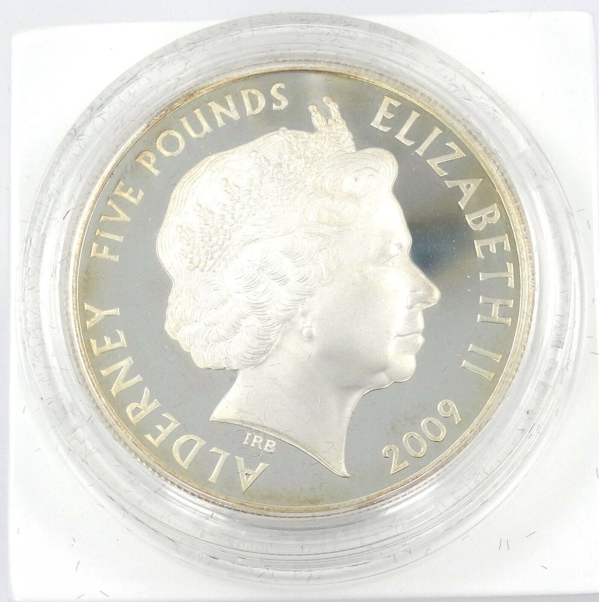 28.28g Silver Coin 2009 Alderney 5 Pounds Mini Cooper Car Rally Mini 50th Ann.