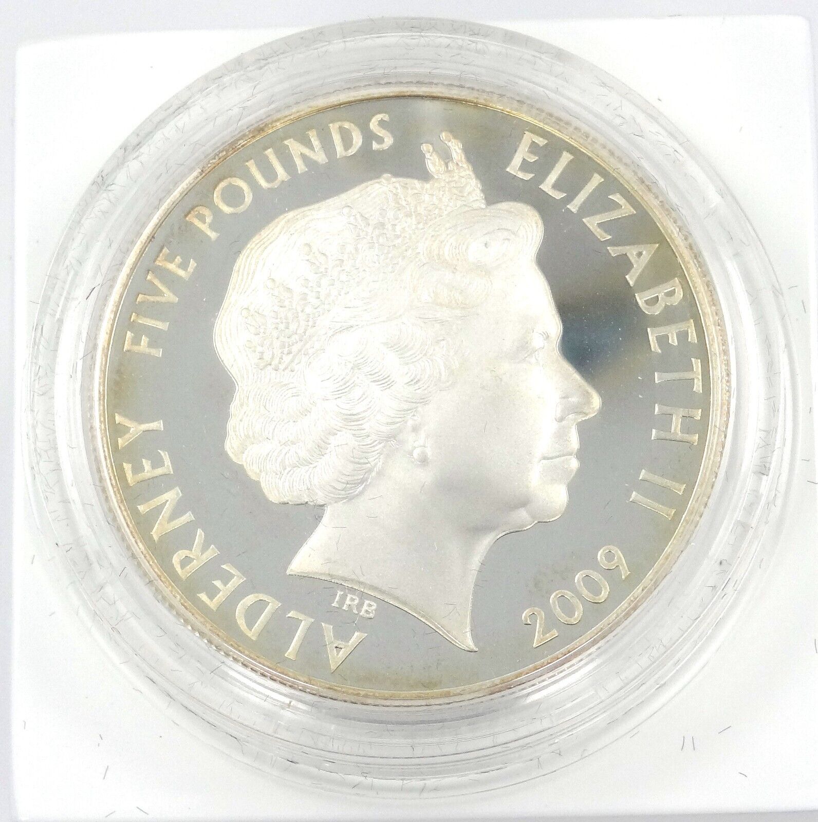 28.28g Silver Coin 2009 Alderney 5 Pounds Mini Cooper Car Rally Mini 50th Ann.