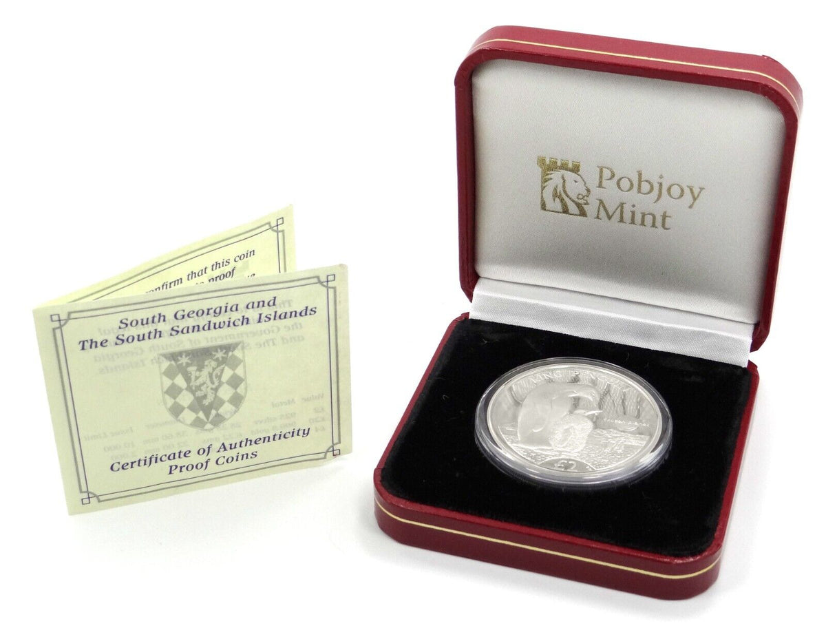 28.28g Silver Coin 2012 South Georgia Sandwich Islands King Penguin Pobjoy Mint-classypw.com-1