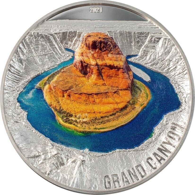 3 Oz Silver Coin 2021 Palau $20 7 Natural Wonders Grand Canyon Ultra High Relief-classypw.com-1