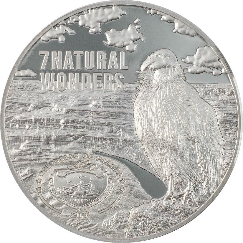 3 Oz Silver Coin 2021 Palau $20 7 Natural Wonders Grand Canyon Ultra High Relief-classypw.com-2