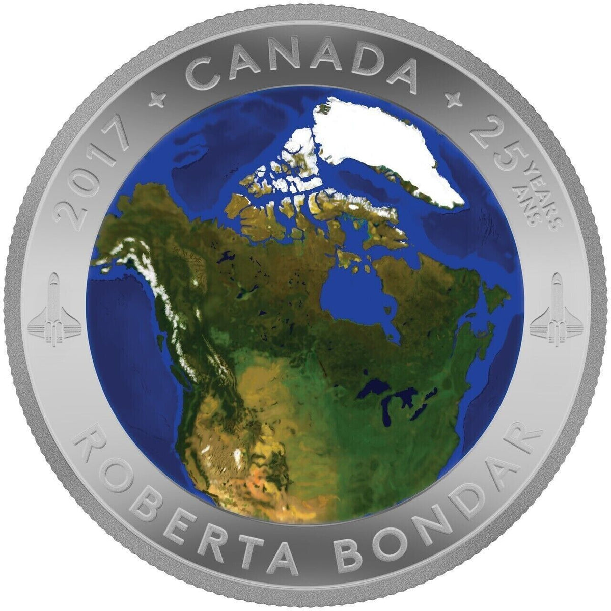 30.75g Silver Coin 2017 Canada $25 A View of Canada from Space Glow in the Dark-classypw.com-1