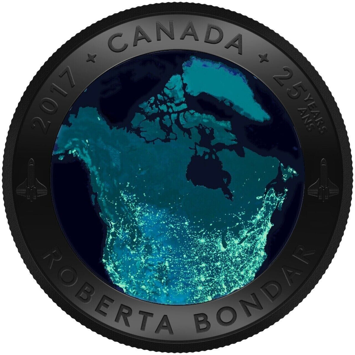 30.75g Silver Coin 2017 Canada $25 A View of Canada from Space Glow in the Dark-classypw.com-2