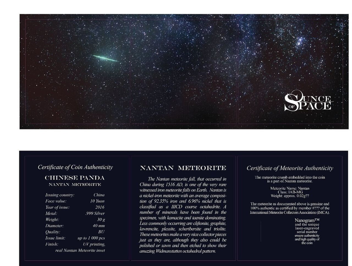 30g Silver Coin 2016 10 Yuan China Chinese Panda Nantan Meteorite Color Coin-classypw.com-8