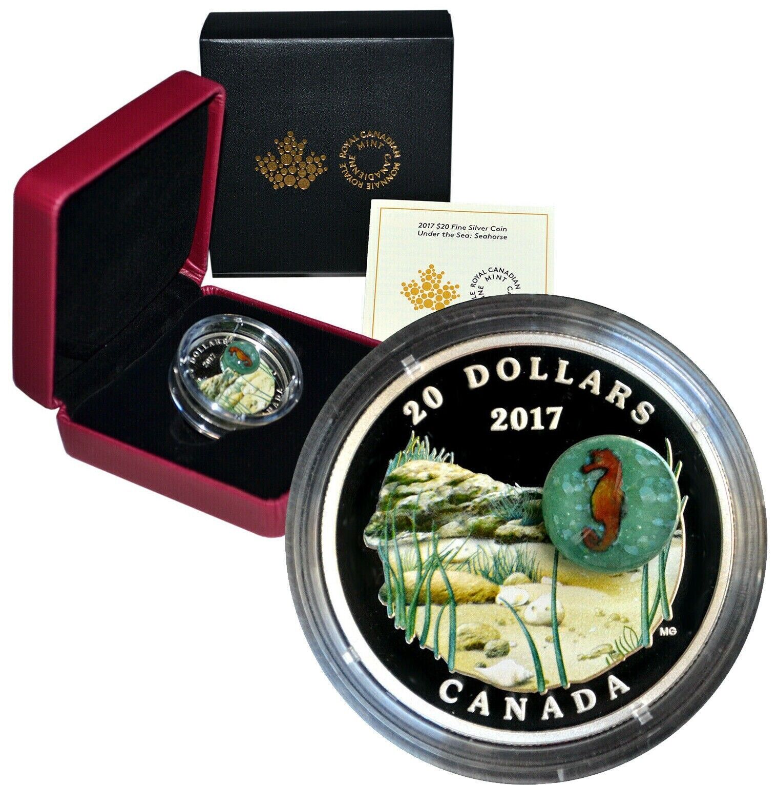 31.39g Silver Coin 2017 Canada $20 Murrini Glass Proof Under the Sea - Seahorse-classypw.com-10