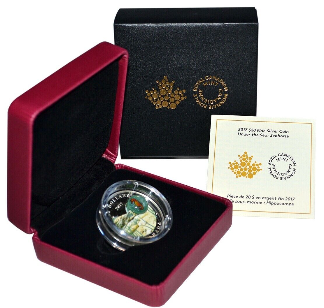 31.39g Silver Coin 2017 Canada $20 Murrini Glass Proof Under the Sea - Seahorse-classypw.com-11