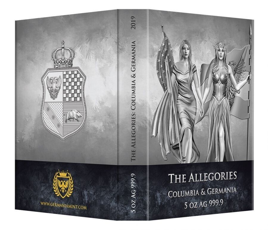 5 Oz Silver Coin 2019 25 Mark Columbia & Germania - BU Limited Edition 500-classypw.com-4